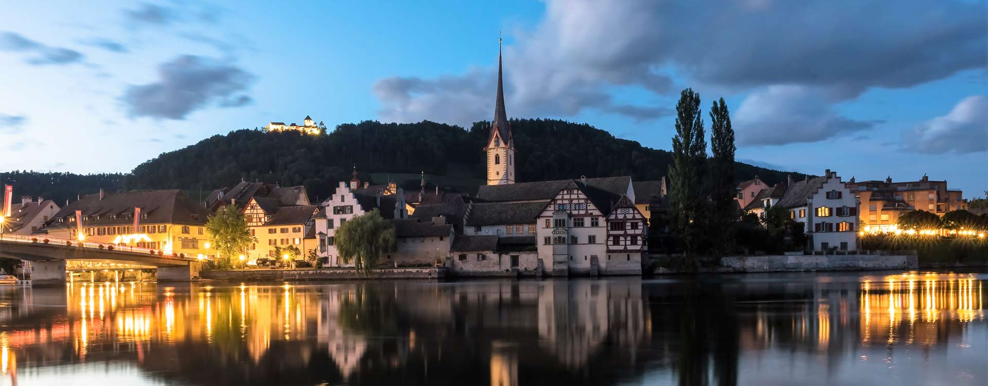 SteinamRhein_Abendstimmung_Dezember_Rhein_Kirche